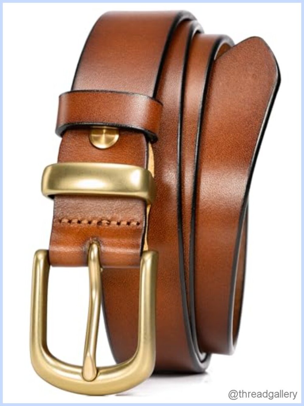 Womens 100% Italian Full Grain Real Leather Belt Gold Buckle 1.1"
